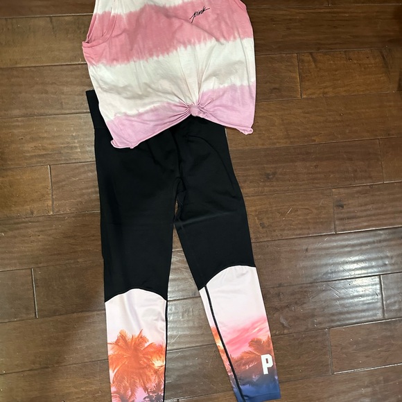 Pink Tie-Dye Tank and Black Leggings Set - Picture 2 of 5